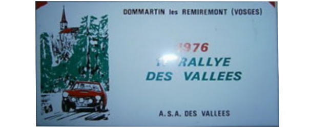 XIème Rallye régional des Vallées Fiche technique : 11ème édition du critérium les samedi 9 et dimanche 10 octobre 1976. Organisée par l’ASA des Vallées, 9 rue des Prêtres, 88200 Remiremont. Tél. (29) 62. 26.33. Palmarès : Saison 1972 : Saison 1973 : non organisé. Saison 1974 : non organisé. Saison 1975 : Temps forts : Grosse bagarre avec Francis ROUSSELY avant de sortir de la route et arriver au ralenti. Résultats : Pierre MÉNY Alpine Renault A110 1800 n° 157 4ème du Classement Général Classement scratch : P n° Pilote – Copilote Véhicule Temps Ecart Ecart 1er Moyenne km/h […]