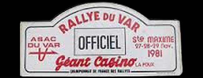 XXVIIème Rallye du Var 1981 Location du moteur à Dany SNOBECK et du copilote ! Fiche technique : 27ème édition du 27 au 29 novembre 1981. Dany SNOBECK – Jean-François LIENERE Renault 5 Turbo #7 Abandon : sortie de route ES 1 Col du Canadel Résultats :  1°DE MEYER-BREZZO / R5 TURBO GR4 2°VINCENT-HURET / PORSCHE 911 SC 3L GR4 3°MANZAGOL-MONTI / R5 TURBO GR4 Bibliographie : vidéo : ZSteph28